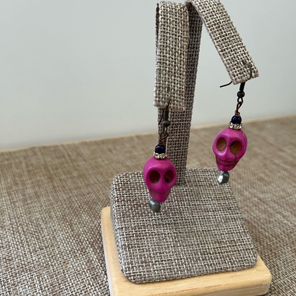 Betsey Johnson Accessories - Pink Skull Earrings